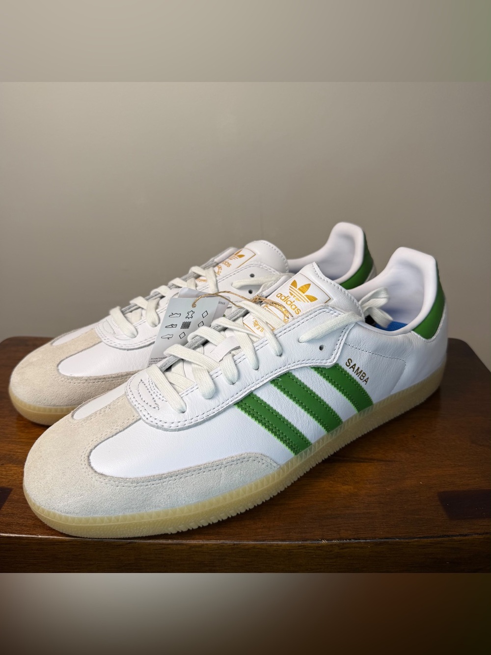 adidas Samba ADV Men’s 14 Cloud White Crew Green Gum JP8522 New